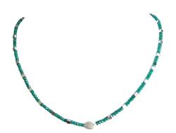 Achat Edelsteinkette Halskette Collier grün silber