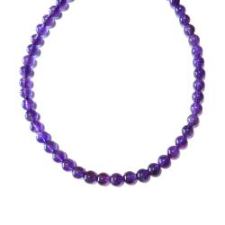 Amethyst dunkel violett Edelstein Kette Kugelkette Halskette