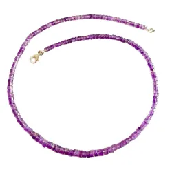 Amethyst facettiert Edelsteinkette Halskette violett