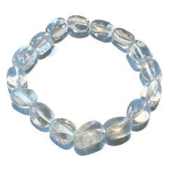 Bergkristall klar transparent Nugget Edelstein Stretch Armband 17-19 cm