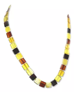 Bernstein Halskette Quader Perlen Kette 45 cm aus Litauen