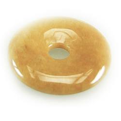 Jade gelb Edelstein Donut Ketten Anhänger