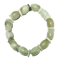 Jadeit Jade grün Edelstein Oliven Armband Stretcharmband
