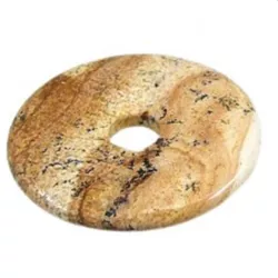 Landschaftsjaspis Jaspis Edelstein Donut beige braun