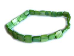 Perlmutt Quadrate Stretch Armband hellgrün schimmernd Längen Wahl