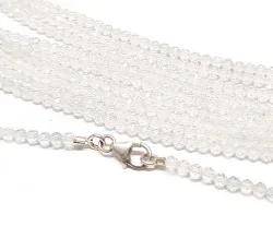Topas weiß facettiert Edelsteinkette Halskette Collier 45 cm