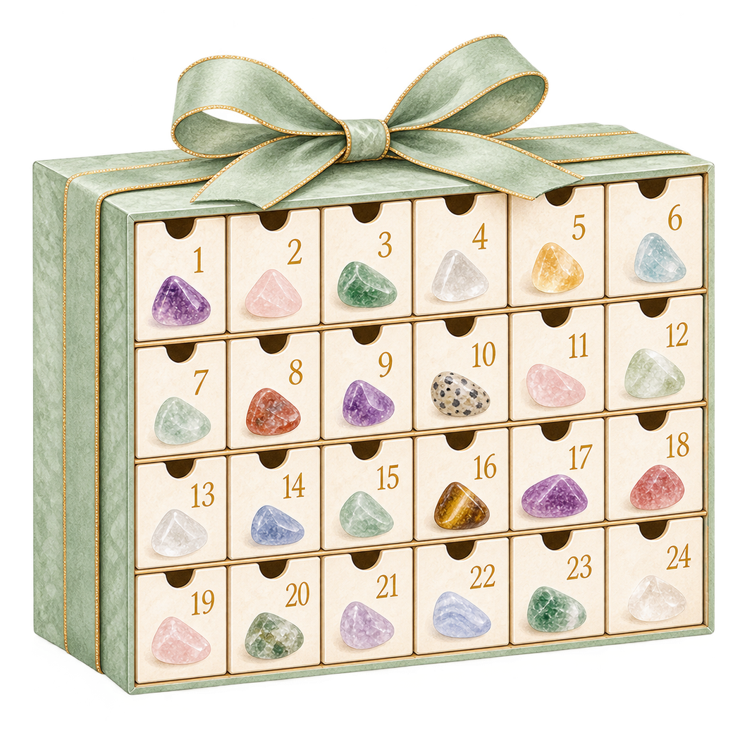 Adventskalender mit Edelsteinen, Mineralien und Kristallen