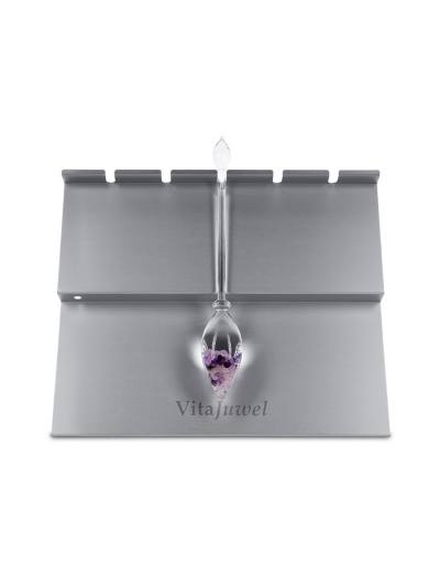 VitaJuwel Halter 5-fach aus Aluminium silbern für Phiolen/Edelsteinstäbe