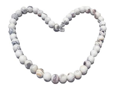 Achat Mongolachat weiß Edelstein Kette Längen Wahl