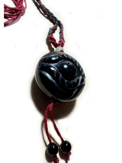 Shivas Auge aus Achat graviert Edelstein Anhänger Kette mit Band