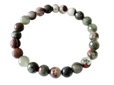 Moosachat facettiert Edelstein Stretch Armband Längen Wahl