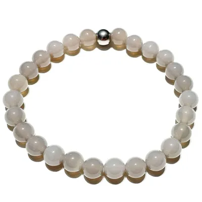 Achat natur grau Edelstein Stretch Armband  Längen Wahl