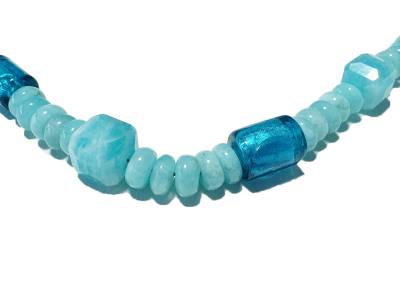 Amazonit blaugrün Edelstein Designerkette Längenwahl Lebensfreude