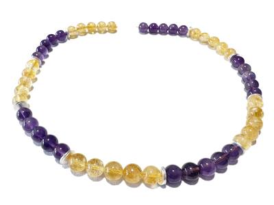 Amethyst Citrin gelb violett Echtsilber Edelstein Heilstein Kette Längenwahl