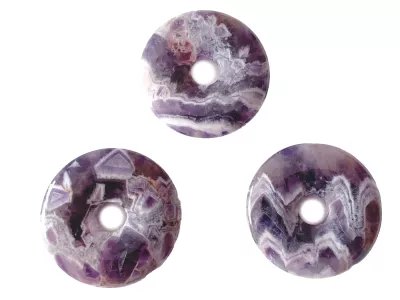 Amethyst Edelstein Donut Ketten Anhänger 4 cm