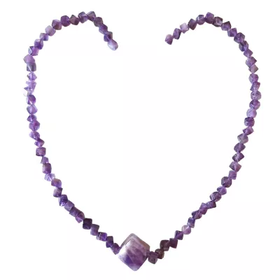 Amethyst Edelstein Würfel Halskette violett