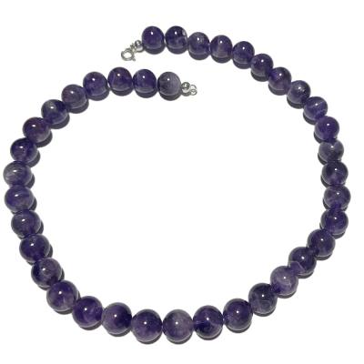 Amethyst dunkelviolett Edelstein Kugel Kette Halskette
