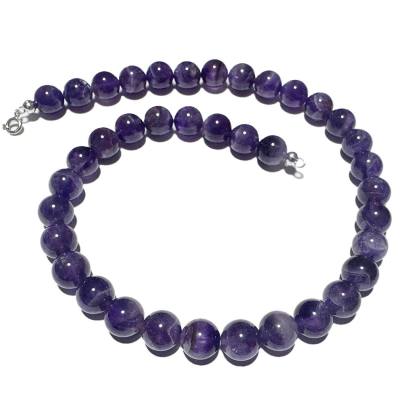 Amethyst dunkelviolett Edelstein Kugel Kette Halskette