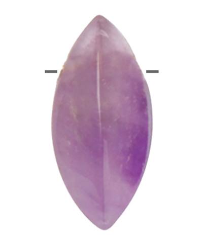 Amethyst Navette gewölbt Ketten Anhänger quer gebohrt