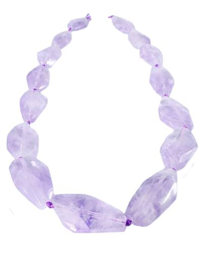Amethyst Lavendelamethyst flieder Edelstein Kette Halskette geknotet