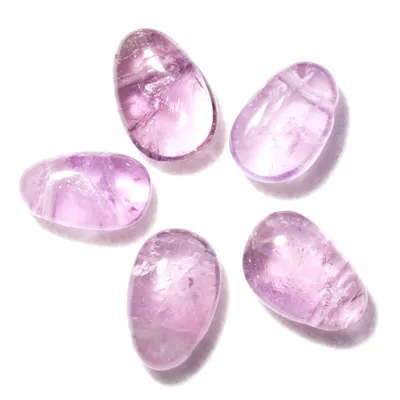 Amethyst hell Edelstein Trommelstein Ketten Anhänger quer gebohrt