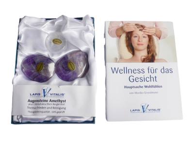 Amethyst Augensteine Augenstein-Paar mit Bergkristall von Lapis Vitalis