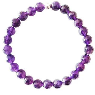 Amethyst violett facettiert Edelstein Stretch Armband Längen Wahl