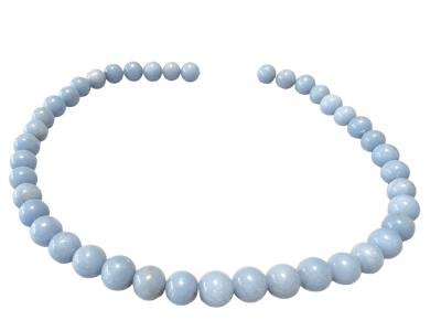 Angelit Anhydrit Edelstein Kugel Halskette hellblau Längenwahl