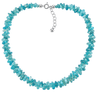 Apatit Edelstein Heilstein Splitter Kette Halskette blau-grün