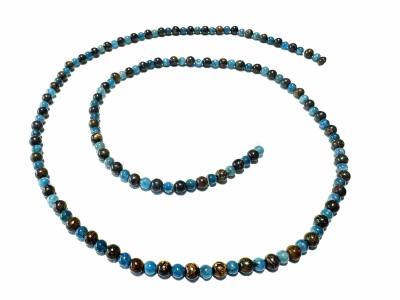 Edelstein Brillenkette Apatit blau Jaspis braun Echtsilber Brillenband