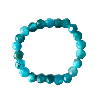 Apatit blau Finger Ring Echtsilber Elastikband dehnba