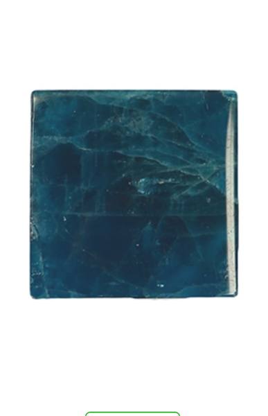 Apatit blau Quadrat Edelstein Ketten Cabochon Anhänger quer gebohrt