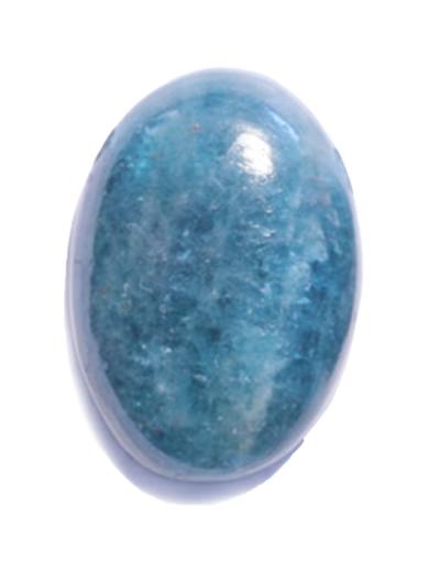 Apatit blau Edelstein Cabochon Ketten Anhänger oval quer gebohrt