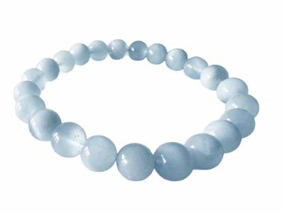Aquamarin hell blau Edelstein Kugel Stretch Armband