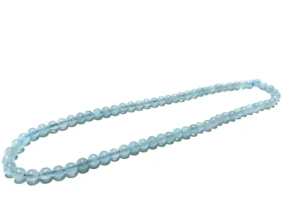 Aquamarin blau Edelstein Stretch Kugel Fußkettchen Längenwahl