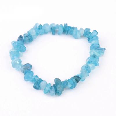 Aquamarin Edelstein Splitter Nugget Armband blau