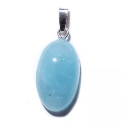 Aquamarin freeform Edelstein Ketten Silber Anhänger
