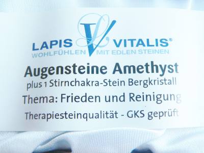Amethyst Augensteine Augenstein-Paar mit Bergkristall von Lapis Vitalis