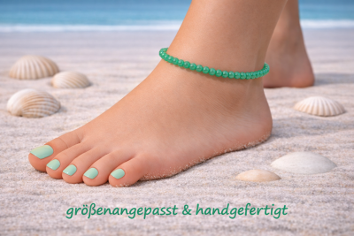 Aventurin grün Edelstein Stretch Fußkettchen Längenwahl