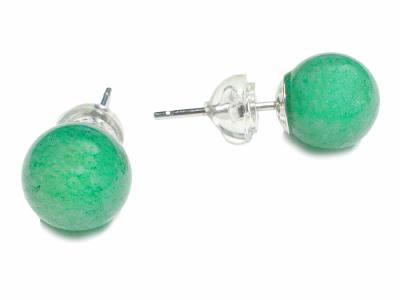 Aventurin Edelstein Silber Ohrstecker Ohrringe rhodoniert