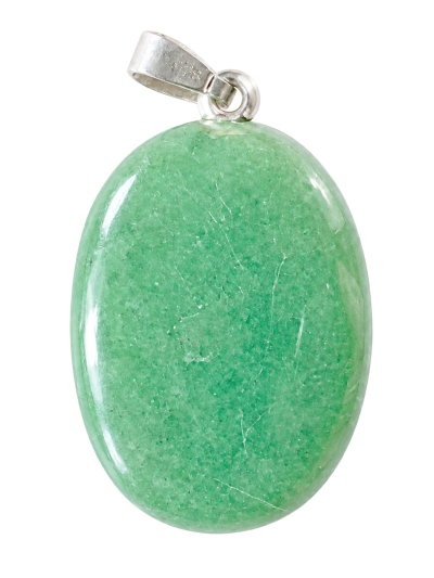 Aventurin Edelstein Cabochon Silber Anhänger oval