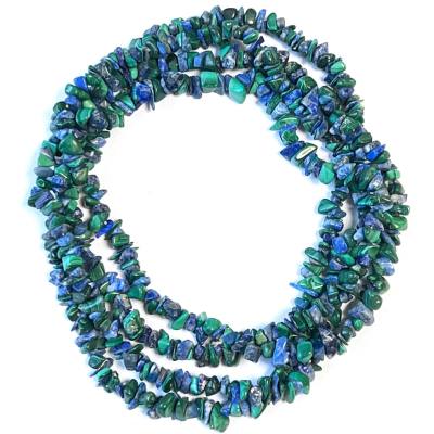 Azurit-Malachit Edelstein Splitterkette Chipskette Halskette 90 cm lang