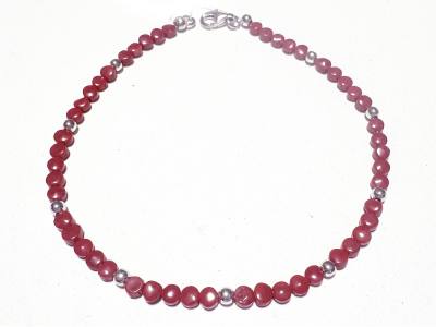 Bambuskoralle rot Echtsilber Edelstein Designer Coin Armband Längen Wahl