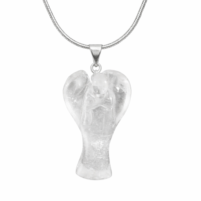 Bergkristall Engel  Schutzengel Anhänger Silberöse 3 cm Brasilien