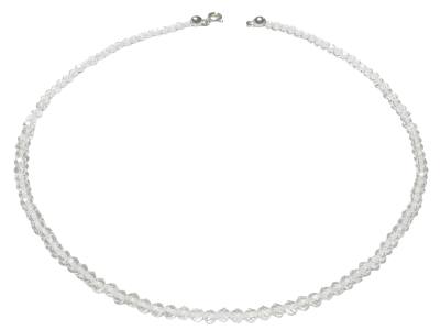 Bergkristall facettiert klar transparent Kugel Halskette Kette Collier
