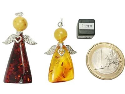 Bernstein Engel Schutzengel Ketten Anhänger mehrfarbig Echtsilber Teile groß