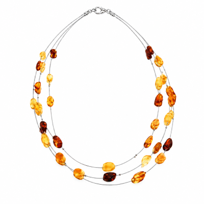 Bernstein 3-fach Halsreif Kette Nuggets 42 cm
