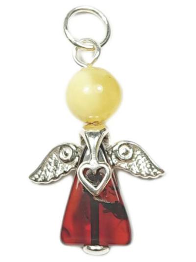 Bernstein Engel Schutzengel Ketten Anhänger mehrfarbig Echtsilber Teile