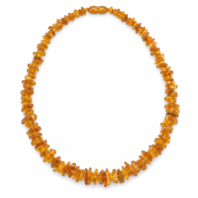 Bernstein Halskette Kette honigfarben Nuggets 45 cm