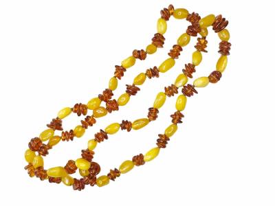 Bernstein Kette Halskette braun gelb aus dem Baltikum 70cm